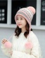 Fashion Pink Hair Ball Knitted Wool Cap