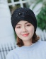 Fashion Black Pearl Flower Lace Double-layered Pile Head Cap