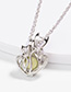 Fashion Yellow Green Two Cats Family Luminous Necklace