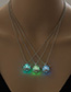 Fashion Blue Green Openwork To Open The Pug Night Light Necklace
