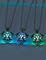 Fashion Yellow Green Openwork To Open The Pug Night Light Necklace