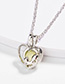 Fashion White K+ Yellow Green Fox Love Heart Shaped Necklace