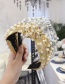 Fashion Silver Heavy Metal Pu Imitation Leather Nails Knotted Wide-brimmed Headband
