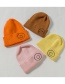 Fashion Fluorescent Green Knit Hat Embroidery Smiley Wool Child Cap