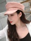 Fashion Pink Pu Leather Flat Navy Cap