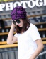 Fashion Purple Lace Flower Double-layer Cap