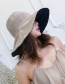 Fashion Black Large Double-sided Striped Folding Sunscreen Fisherman Hat