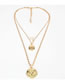 Fashion Gold People Avatar Coin Shell Necklace