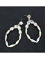 Fashion Ab White Geometric Alloy Diamond Earrings