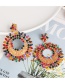 Fashion Color Geometric Round Inlaid Glass Earrings