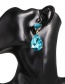 Fashion Lake Blue Crystal Glass Diamond Earrings