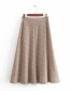 Fashion Khaki Single-breasted Herringbone Skirt
