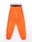 Fashion Orange Access Zipper Multi-pocket Harness Tooling Trousers