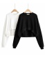 Fashion Black Front Short And Long Long Sleeve Sweater