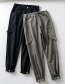 Fashion Black Multi-pocket Beamed Overalls