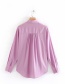 Fashion Purple Pink Single-breasted Shirt