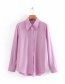 Fashion Purple Pink Single-breasted Shirt
