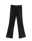 Fashion Black Velvet Straight Pants