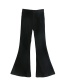 Fashion Black Velvet Straight Pants
