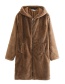 Fashion Brown Long Coat In Faux Fur