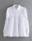 Fashion White Pleated Poplin Single-breasted Shirt