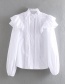 Fashion White Ruffled Poplin Single-breasted Shirt