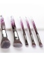 Fashion White Purple 5 Sticks Shaped Crystal Handle Makeup Brush