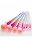 Fashion Pink 7 Sticks Of Granule Rubber Handle Makeup Brush