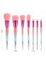 Fashion Pink 7 Sticks Of Granule Rubber Handle Makeup Brush