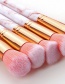 Fashion Pink 10 Sticks Of Marble Handle Makeup Brush With Bucket
