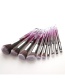 Fashion White Purple 10 Sticks Shaped Crystal Handle Makeup Brush