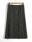Fashion Black Color Wave Dot Printed Single-breasted Slit Half Body