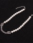 Fashion White Pearl Chain Stitching Necklace