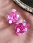 Fashion Pink Sequin Crystal Woven Pearl Shell Earrings