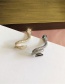 Fashion Gold  Silver Pin Micro-inlaid Zircon Snake Earrings (single)