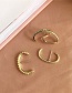 Fashion Gold Diamond-set Half Ring Ear Clip Three-piece