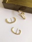 Fashion Gold Diamond-set Half Ring Ear Clip Three-piece