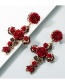 Fashion Black Rose Flower Cross Earrings