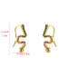 Fashion Color Copper Inlaid Zircon Snake Earrings