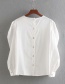 Fashion White Fluffy Sleeved Poplin Openwork Shirt