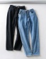 Fashion Black Washed And Velvet Jeans