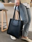 Fashion Black Stitching Patch Pocket Shoulder Bag