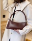 Fashion Dark Brown Scrub Splicing Shoulder Messenger Bag