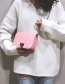 Fashion Pink Pure Color Decorated Shoulder Bag