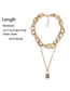 Fashion Gold Key Lock Necklace