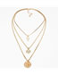 Fashion Gold Metal Multilayer Cross Necklace