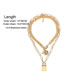 Fashion Gold Multi-layer Metal Chain Lock Necklace