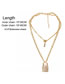 Fashion Gold Diamond Key Lock Double Necklace