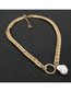 Fashion Gold Metal Chain Circle Necklace