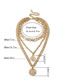 Fashion Gold Thick Chain Geometry Tassel Portrait Multi-layer Necklace